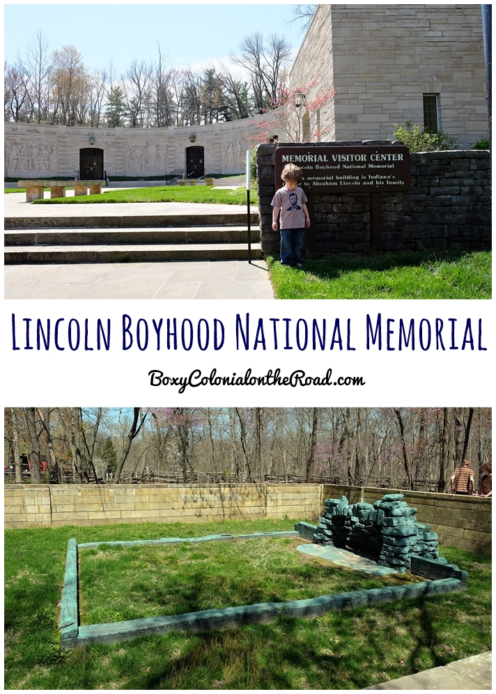 Visiting Lincoln Boyhood National Memorial NPS site with kids: junior ranger badges, trail of twelves stones