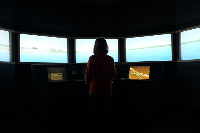 boat simulator at River Discovery Center in Paducah, KY
