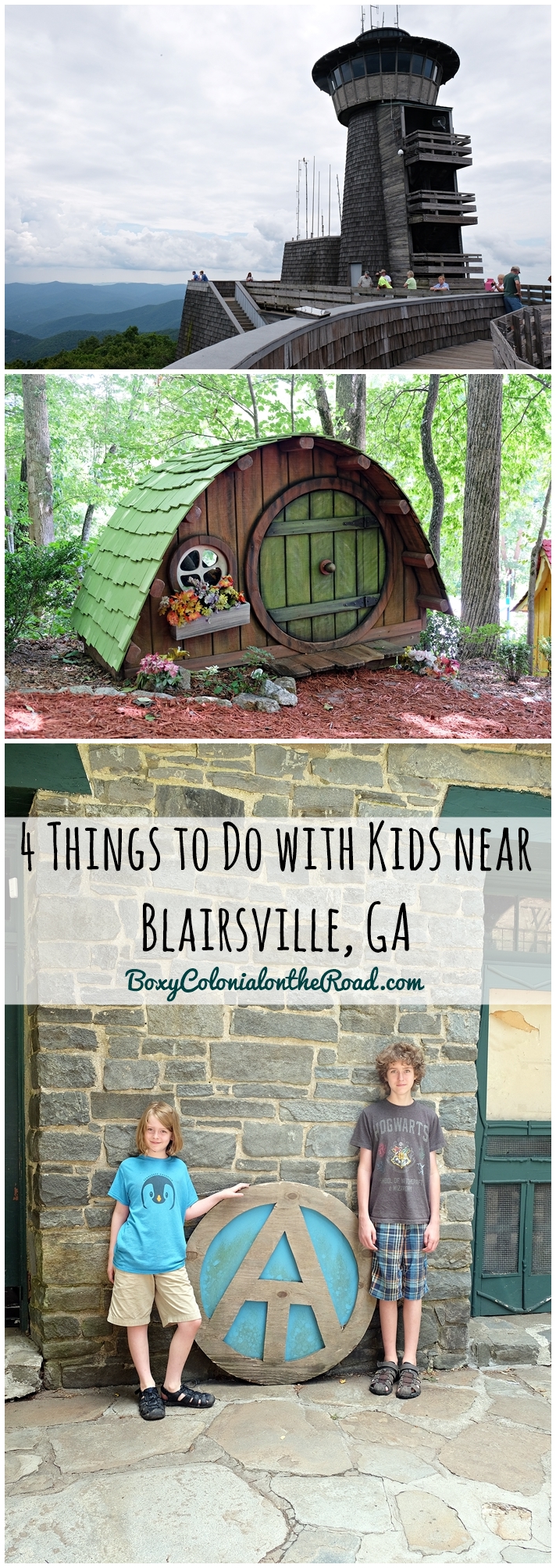 Exlporing the area around Blairsville, GA and Vogel State Park with kids: Brasstown Bald, Sleepy Hollow Enterprises, Helton Creek Falls, and Mountain Crossings at Walasi-Yi