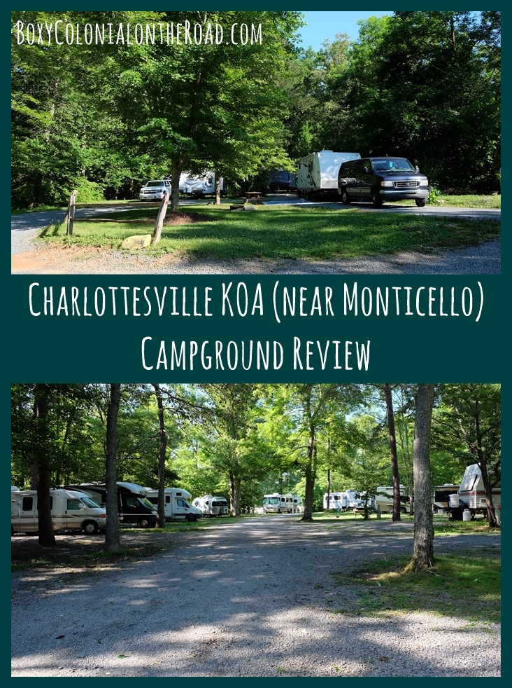 Our review of the Charlottesville KOA in Charlottesville, VA, near Jefferson's Monticello