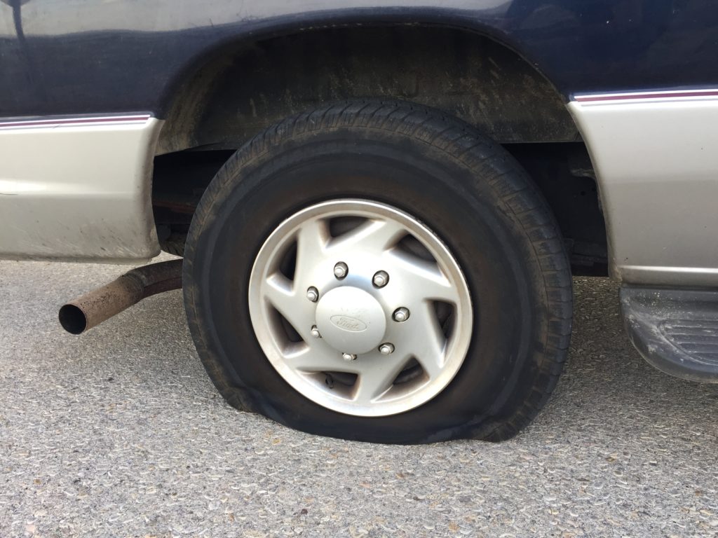 flat tire on van