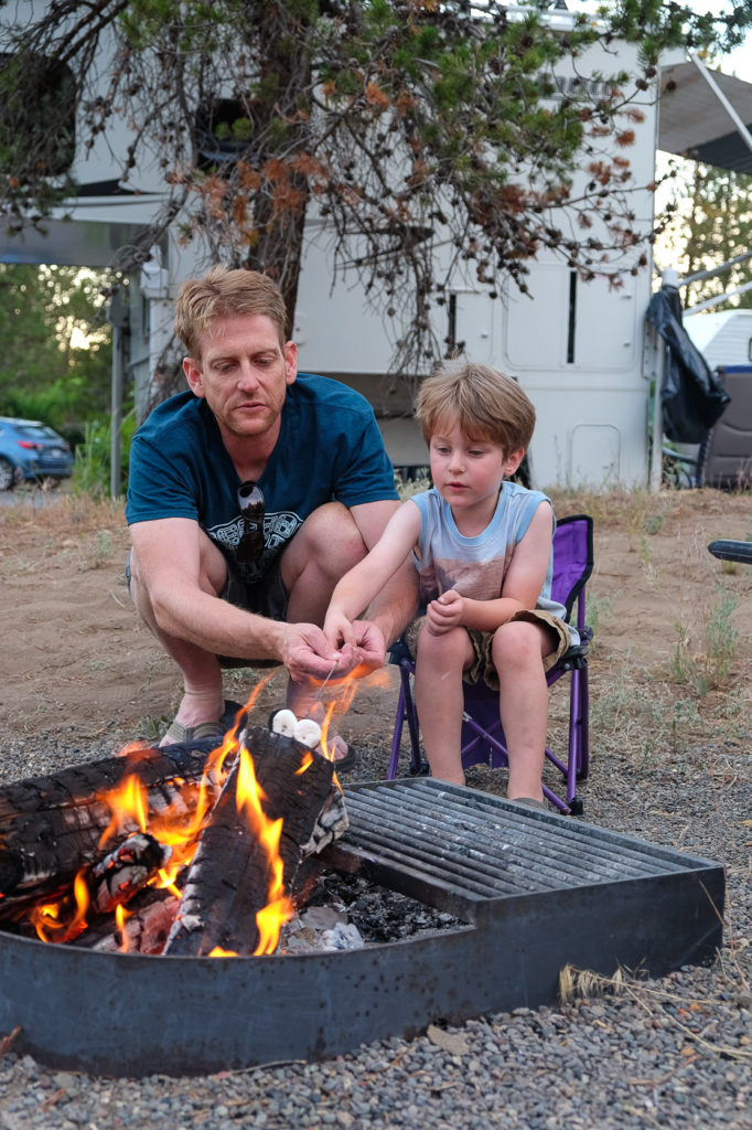 making smores on our cross country road trip