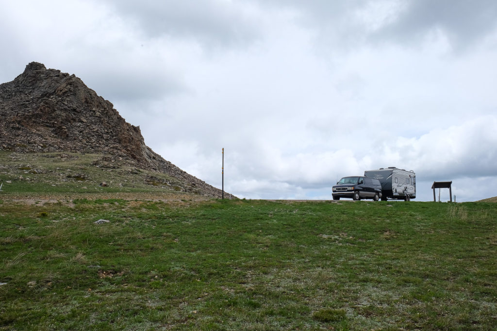 over the bighorns on our cross country RV trip