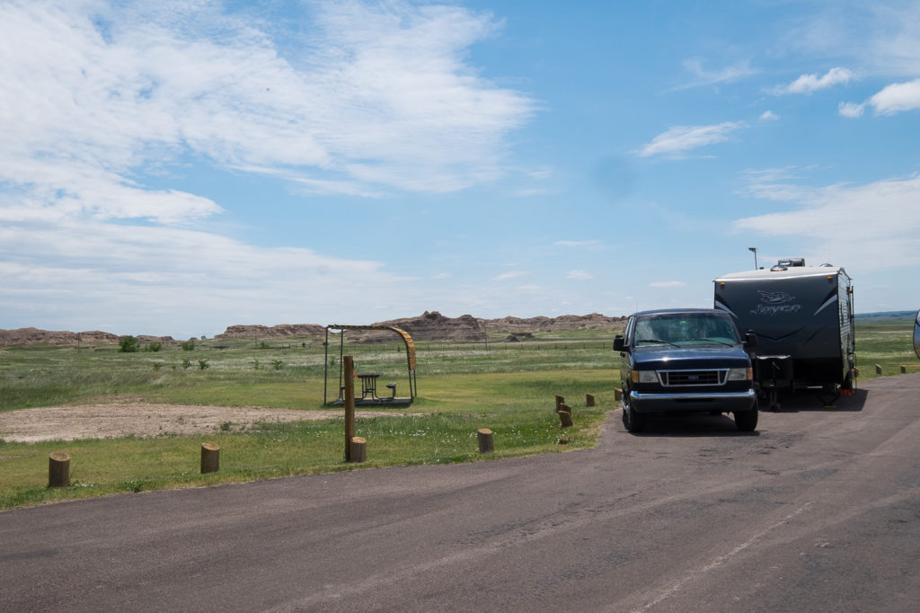 site 24 at Cedar Pass Campground in the Badlands