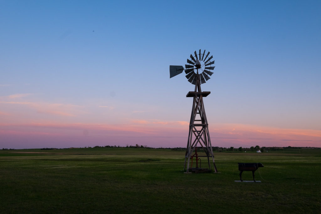 sunset at the Ingalls Homestead in De Smet, SD