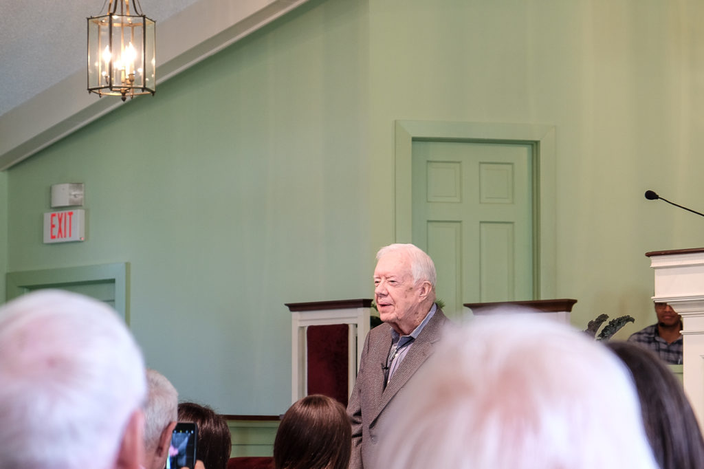 President Jimmy Carter teaches Sunday school in Plains, Georgia