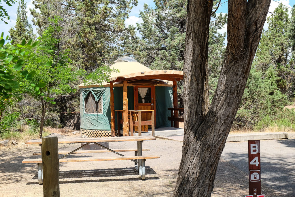 Yurt at Tumalo State Park in Bend, Oregon