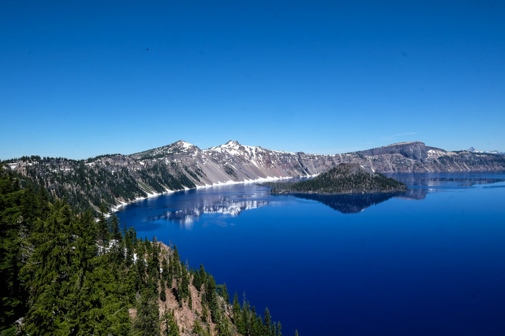 view of Crater lake and wizard island
