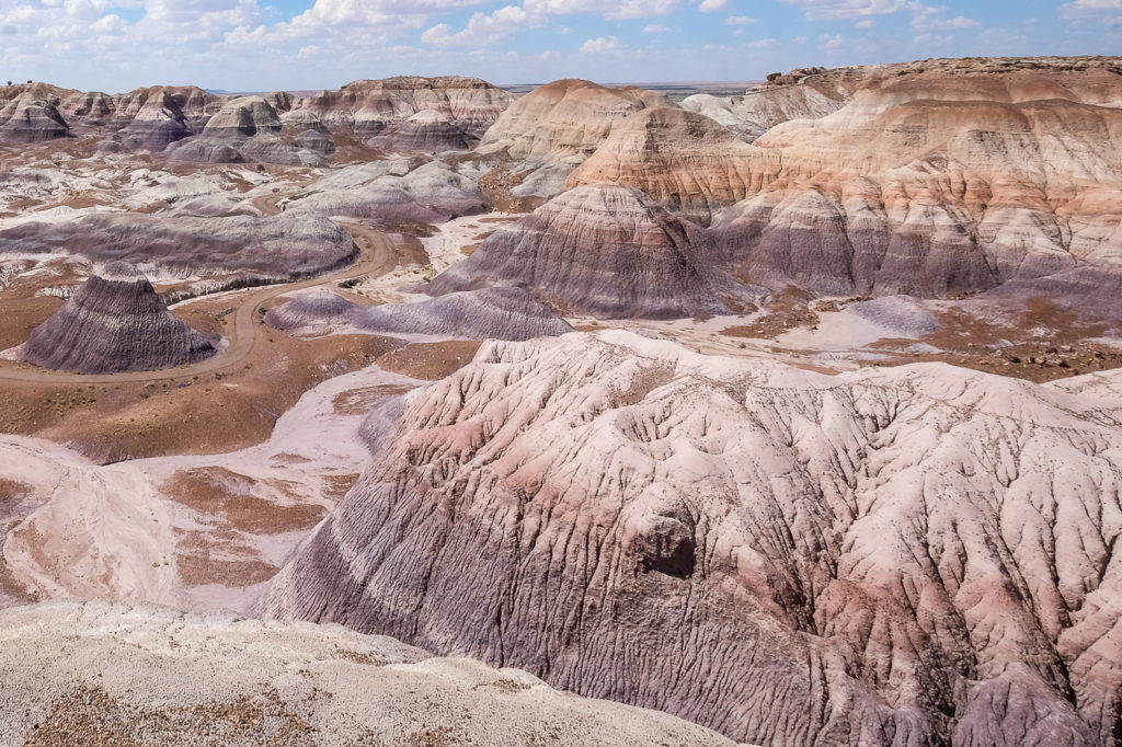 blue mesa scenic drive, petrified forest