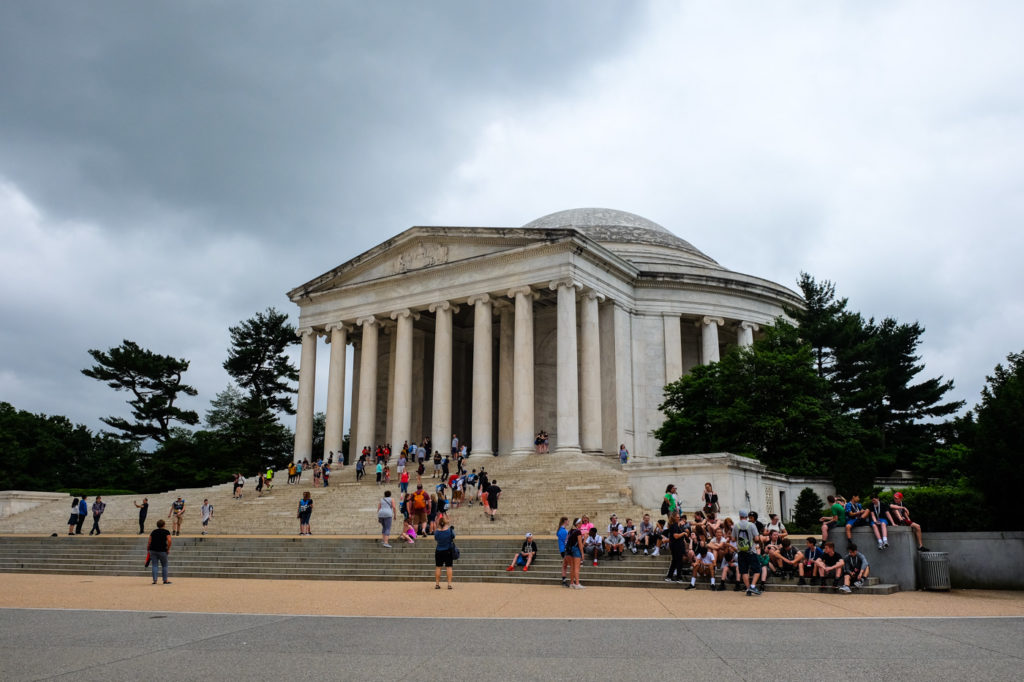 Cloudy skies at the Jefferson Memorial