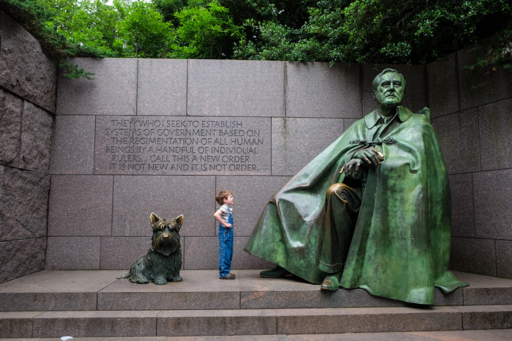 five year old Abe with FDR and Fala