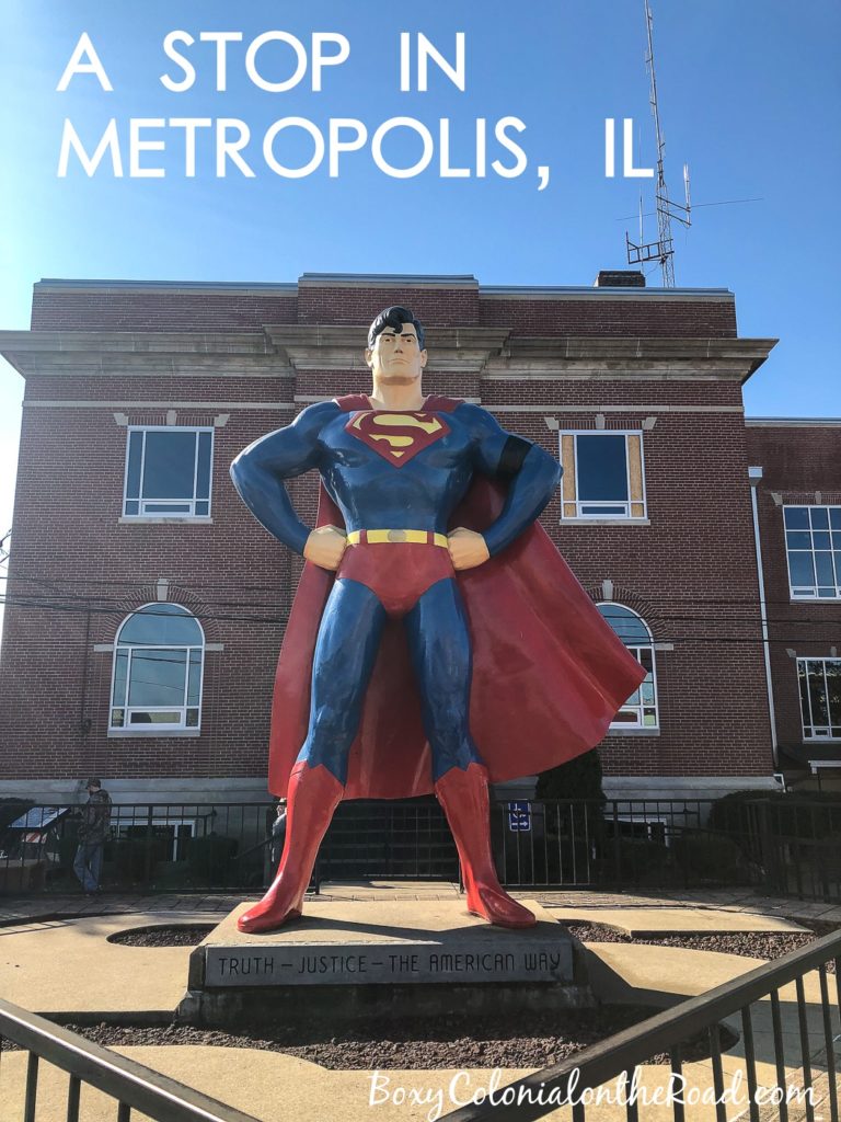 Seeing the Superman statue and Super Museum in Metropolis, Illinois. Fun roadside attraction!