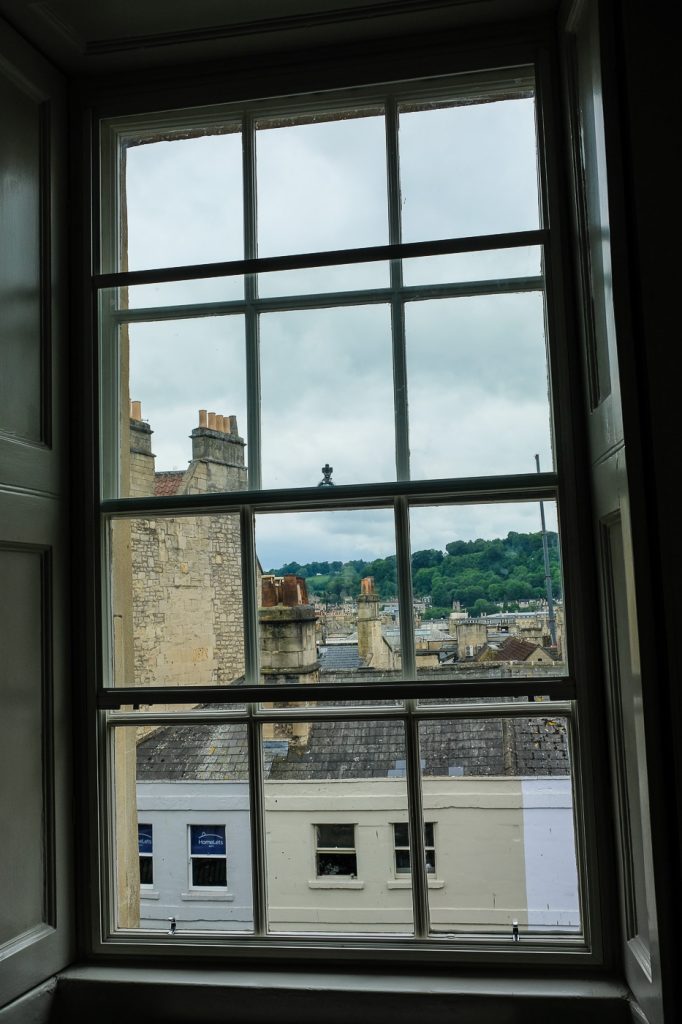 view from Halcyon Hotel apartment in Bath, UK