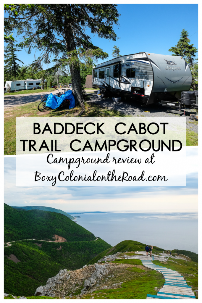 campground review of Baddeck Cabot Trail Campground in Nova Scotia: great base camp for exploring the Cabot Trail and surrounding area