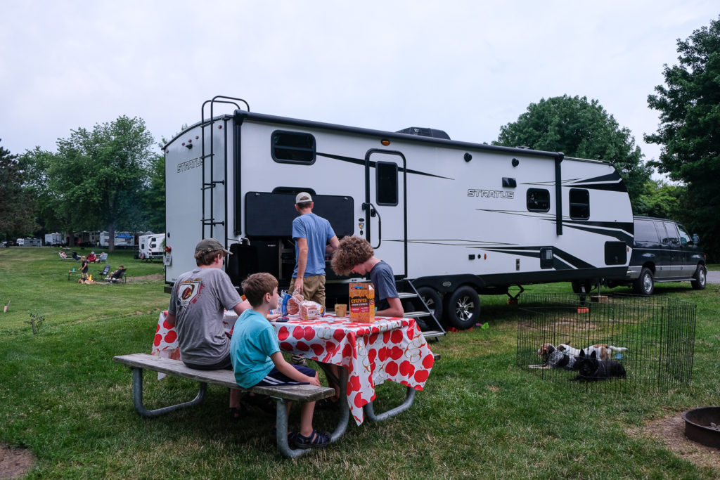 campsite at Four Mile Creek State Park
