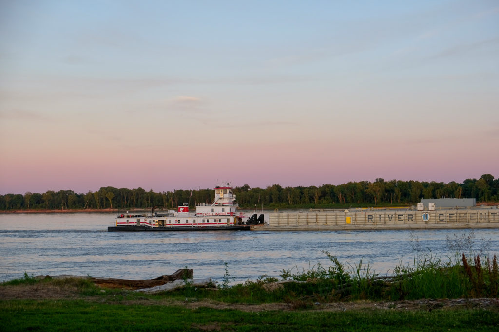 barge on the Mississippi River