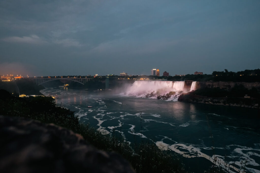 Niagara Falls at night from Canadian side